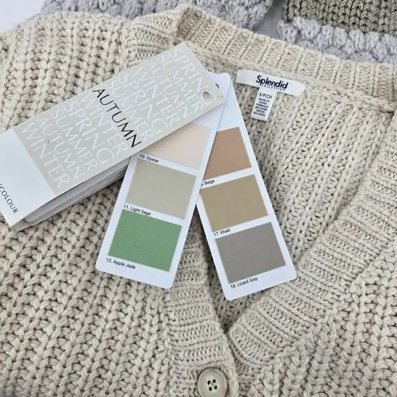 Splendid Margo Cardigan – Chunky Knit Cottagecore Minimalist Bubble Sleeve - S - Picture 4 of 8